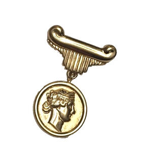 Monet Gold Brooch with Classical Design